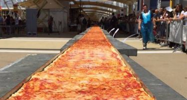 ФОТО+ВИДЕО:Направена најголемата пица на светот, долга 1860 метри