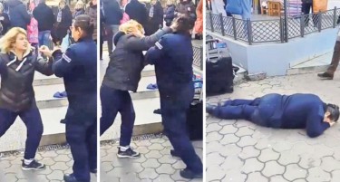 (ВИДЕО) ТРАУМА ЗА ЦЕЛ ЖИВОТ: Вака продавачка нокаутира полицајка на пазар во Србија