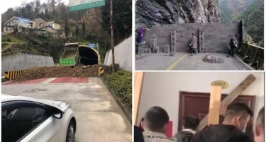 (ВИДЕО) КИНА: Затрупуваат патишта и тунели а коваат и станови со даски за да не избегаат заразените со коронавирусот