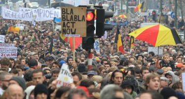 Протест на белгиските синдикати против владините мерки за штедење