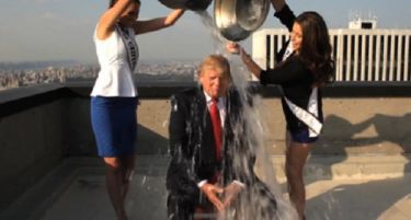 (ВИДЕО) Леден предизвик во висок стил: Мисици го полија Доналд Трамп
