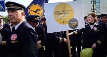 Хаос на германските аеродроми поради протест на пилотите од „Lufthanze“