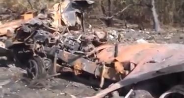 (ВИДЕО 18+) Прорусите до непрепознатливост ја уништиле колоната на украинската војска кај Новозарјевка