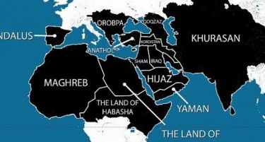 (ФОТО) ИСИЛ НАЦРТА НОВА МАПА НА СВОИТЕ ДРЖАВИ: Еве кои земји се дел од црниот калифат!