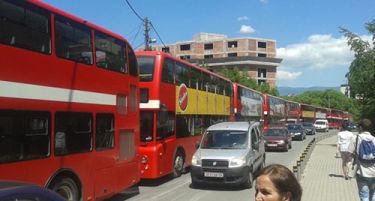 Автобуси на ЈСП протестираат пред СДСМ