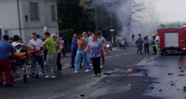 (ВИДЕО-ФОТО) Што остана од џипот што експлодираше во Белград?