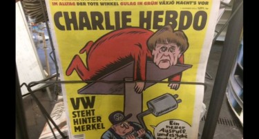 ФОТО: Меркел со нови ауспуси, се исмева „Шарли Ебдо“ со канцеларката