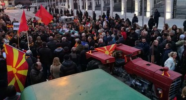 ВИДЕО ВО ЖИВО: Зурли и тапани и земјоделска механизација: Вечерва 17-ти протест на инцијативата „За заедничка Македонија“