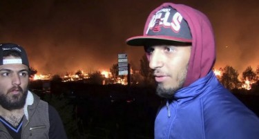 (ФОТО+ВИДЕО) Масовна тепачка на мигранти во Франција, изби и пожар