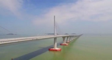 (ВИДЕО) НАЈГОЛЕМОТО КИНЕСКО ЧУДО ДОСЕГА: Кои места ќе ги поврзе мостот долг 55 километри?