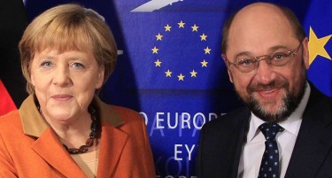 Шулц и дише во врат на челичната дама Меркел