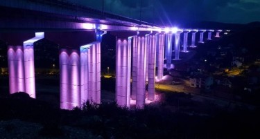 Осветлен најдолгиот мост на Коридорот 10 кој е пред пуштање во употреба