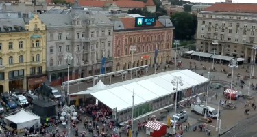 (ВИДЕО) Eве каква е атмосферата на плоштадот Бан Јелачиќ во Загреб пред натпреварот