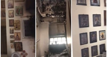 (ВИДЕО) ЧУДО НА ЈУГОТ ВО ГРЦИЈА: Пожарот проголтал цела куќа, освен една соба