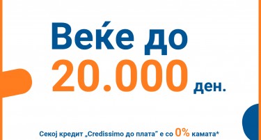 Credissimo одговори на потребите на своите клиенти!  „Credissimo до плата“ е веќе до бараните 20 000 денари