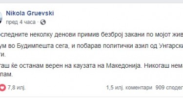 Ќе се проверува дали статусот на Груевски е автентичен?