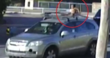 (ВИДЕО) МАЈКА КОЈА ГИ ШОКИРАШЕ СИТЕ: Возеше 100 на час, а детето беше на кровот од автомобилот