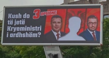 ДУИ започна да мести билборди низ Скопје за „Албанец премиер“ наместо Заев или Мицкоски