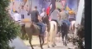 (ВИДЕО) Со симболи на Голема Албанија дефилирале низ Гостивар