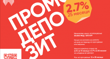Промотивно, стабилно и сигурно штедење со каматни стапки до  2,7 проценти