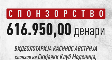 Видеолотарија Касинос Австрија спонзор на Скијачкиот клуб Меденица