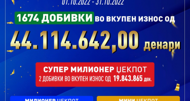 ВИДЕОЛОТАРИЈА ВО ОКТОМВРИ НА ИГРАЧИТЕ ИМ ИСПЛАТИ СЕНЗАЦИОНАЛНИ 44 МИЛИОНИ ДЕНАРИ