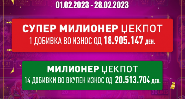 ФАНТАСТИЧНИ 45.234.090,00 ДЕНАРИ ВИДЕОЛОТАРИЈА ИМ ИСПЛАТИ НА ИГРАЧИТЕ ВО ФЕВРУАРИ