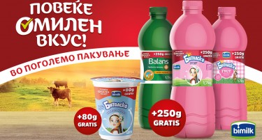 Бимилк ги изненадува своите верни потрошувачи – Омилените млечни производи во поголемо пакување, а по иста цена!