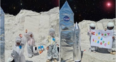 Важна вест!! Астронаутите од градинката „Светот на Колорес“ денес успешно слетаа на Месечината