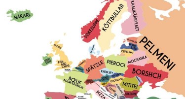 МАПА НА НАЈПОПУЛАРНИТЕ ЈАДЕЊА ВО ЕВРОПСКИТЕ ЗЕМЈИ: По што се познати Македонија, Србија, Босна?
