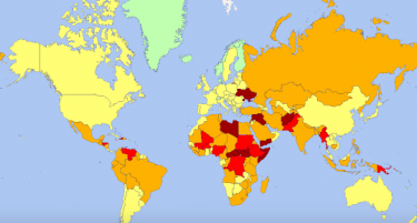 МАПА: Кои се најнебезбедните земји за патување?