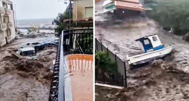 (ВИДЕО) ПОПЛАВИ НА СИЦИЛИЈА: Спасени се станари, а водата однесе автомобили