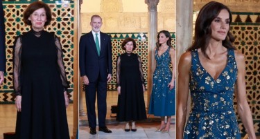 Кога модата ја обликува дипломатијата: Претседателката Силјановска Давкова и Кралицата Летиција освојуваат со елеганција