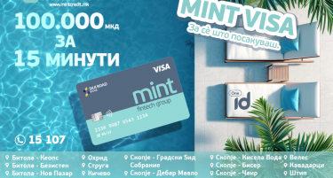 100.000 во твојот џеб за 15 минути! Сѐ што ти треба, на дофат на рака со Mint Visa Card