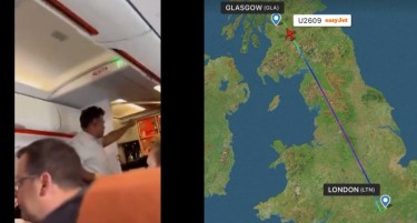 ДРАМАТИЧНО ВИДЕО ОД ТЕРОРИСТ ВО АВИОН: Маж се заканувал со бомба, го совлада патник од Балканот? (ВИДЕО)