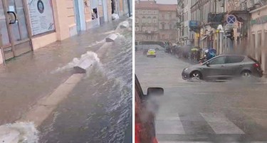 Невреме ја зафати Риека - вода навлегува во дуќаните