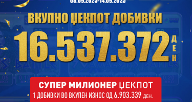 СРЕЌНИ ВЛТ ВЕСТИ: ИГРАЧ ОД ТЕТОВО ОСВОИ СУПЕР МИЛИОНЕР ЏЕКПОТ ВРЕДЕН 5.902.423 ДЕНАРИ