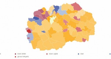 Првични резултати на ДИК: ВМРО-ДПМНЕ води во 52 општини, ВРЕДИ во девет, СДСМ во седум