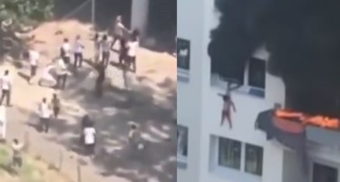 (ВИДЕО) Деца скокнаа од зграда што гори во Гренобл, соседите ги дочекаа на раце