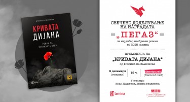 Свечено доделување на „Пегаз“ за 2025 година вечерва во „Литература.мк“ во „Дајмонд мол“