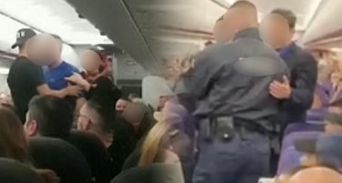 Уапсени словачки навивачи, се тепале во авион на скопскиот аеродром