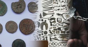 ИСКОПУВАЛЕ КУЛТУРНО НАСЛЕДСТВО, ЗАВРШИЈА ЗАД РЕШЕТКИ: МВР најде метални детектори и кутија со 43 златни и сребрени монети