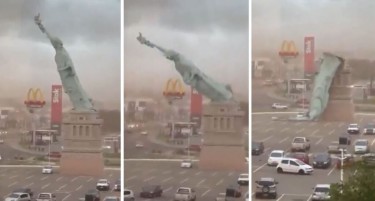 (ВИДЕО) Силен ветер урна позната статуа во Бразил